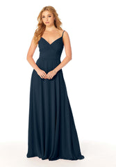 A Line Pleated Long Formal Dress MGNY Madeline Gardner New York 21814