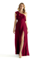 A Line Long Ruffle Formal Dress MGNY Madeline Gardner New York 31235