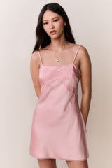Mirelis Lace Bow Crepe Mini Dress