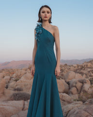 3D Floral Applique Prom Dress Long Formal Mac Duggal 11940