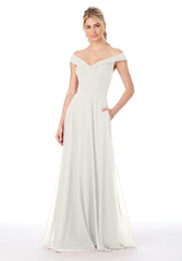 A Line Bridal Long Wedding Dress MGNY Madeline Gardner New York 21692