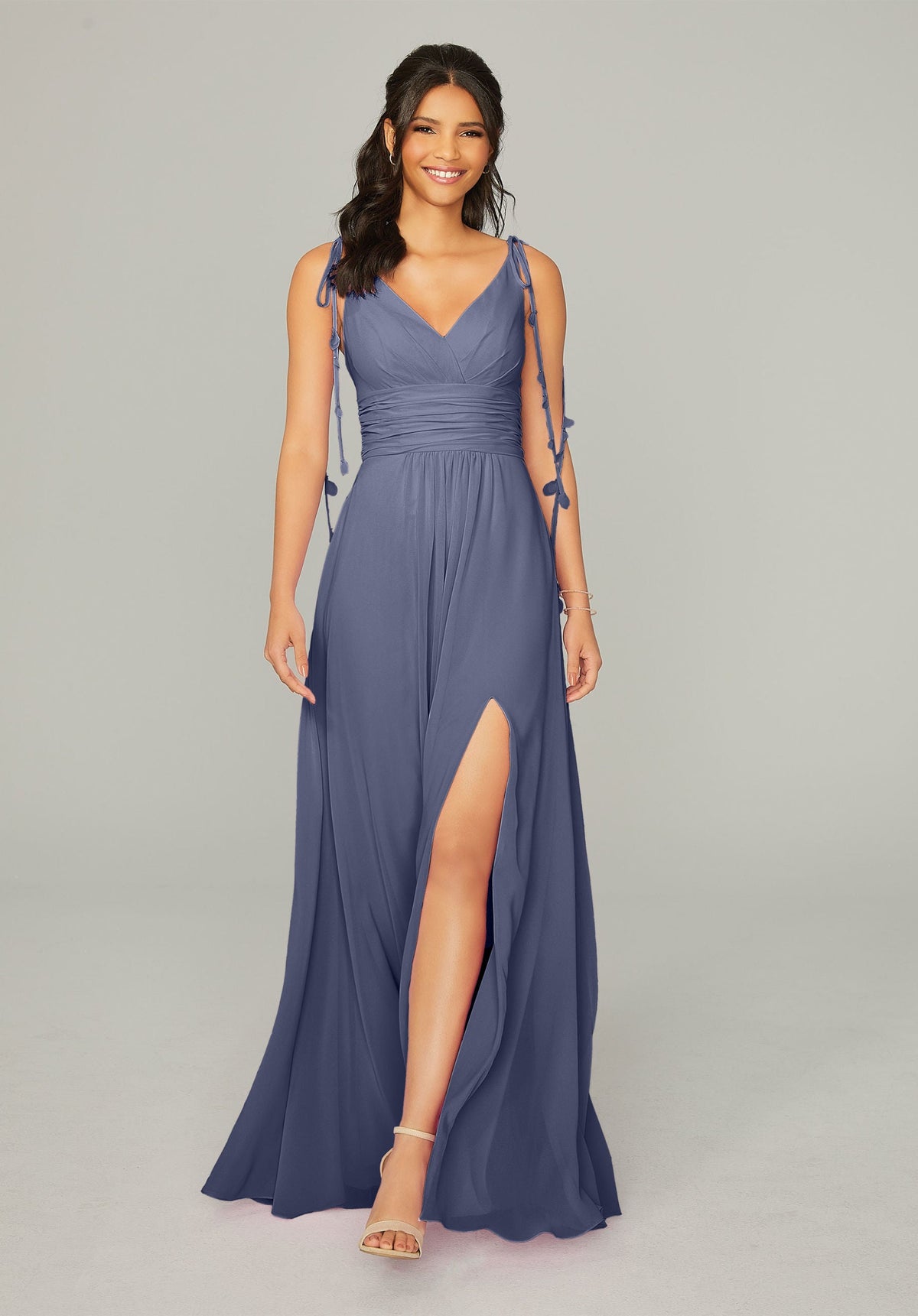 A Line Long Formal Slit Dress MGNY Madeline Gardner New York 21759