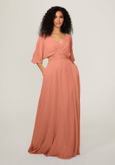 A Line Long Formal Pleated Dress MGNY Madeline Gardner New York 21792