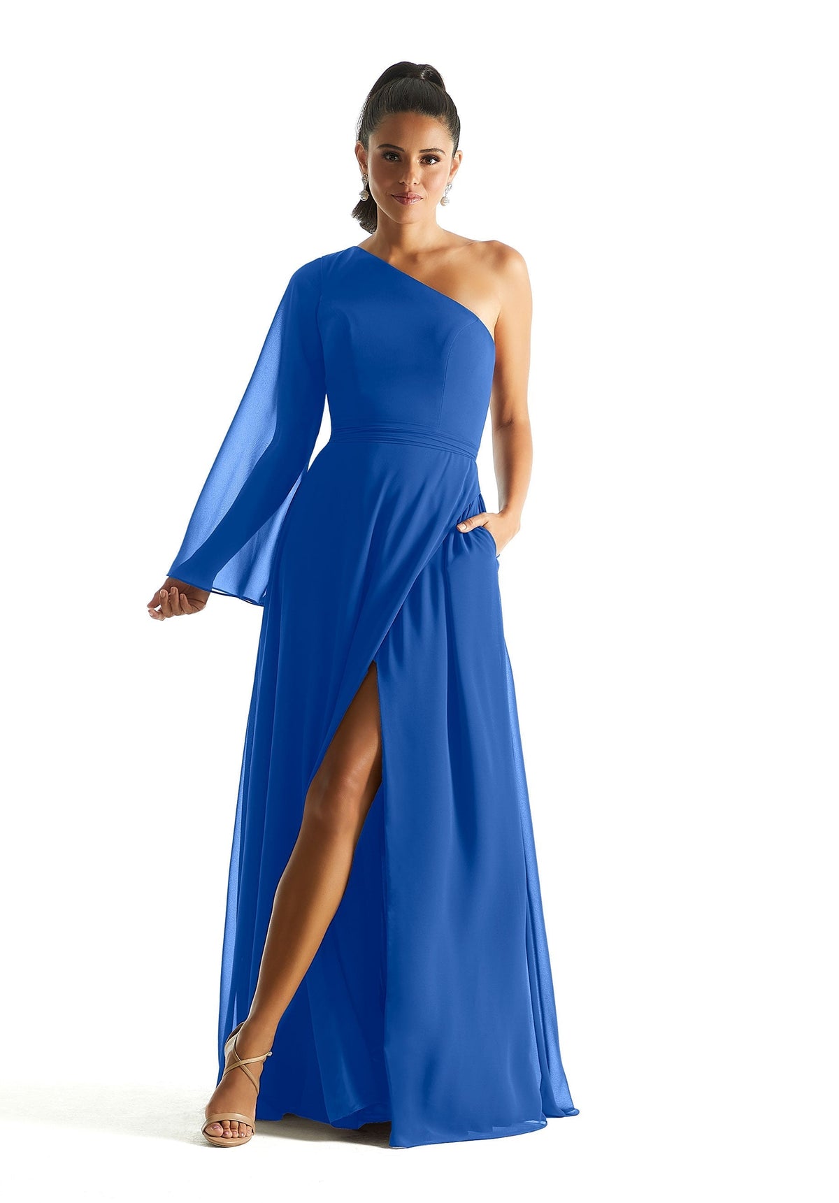 A Line Long Sleeve Formal Dress MGNY Madeline Gardner New York 21854