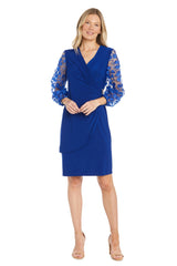 3D Floral Short Dress Fitted Cocktail R&M Richards 3081