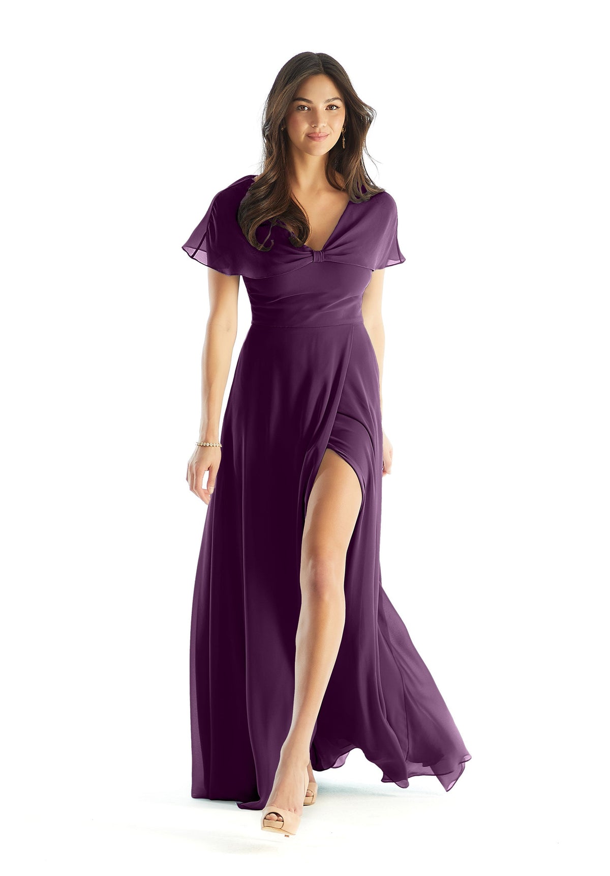 A Line Slit Long Formal Evening Dress MGNY Madeline Gardner New York 31232