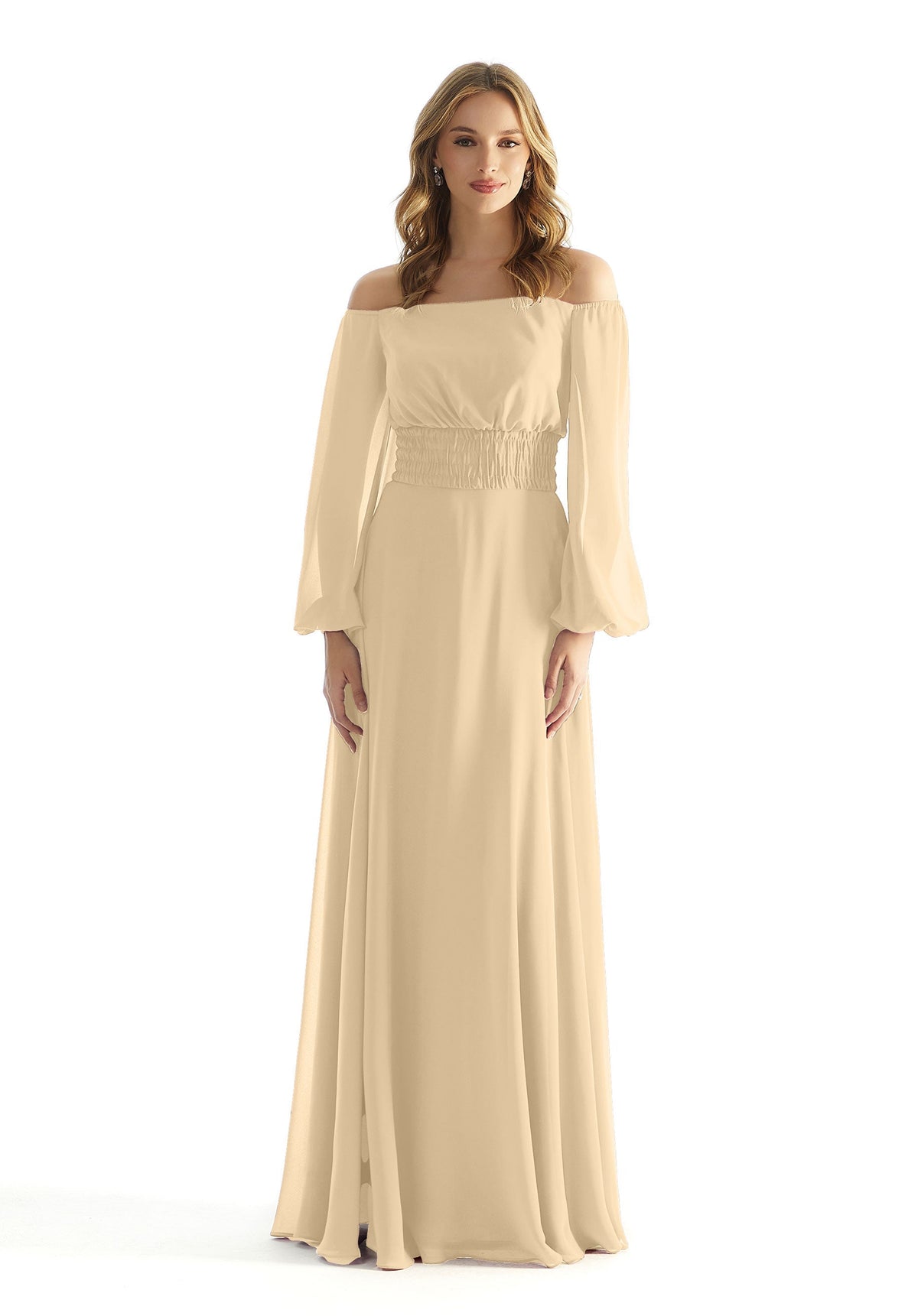 A Line Long Sleeve Evening Formal Dress MGNY Madeline Gardner New York 31238
