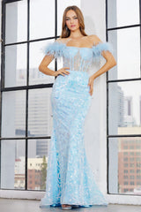 Adora 3129 Sequin Long Formal Mermaid Prom Dress