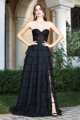 Adora 3216 A Line Prom Long Beaded Lace Formal Dress