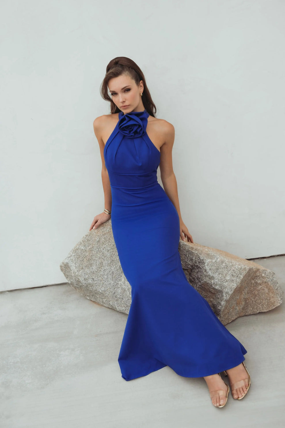 3D Floral Long Dress Formal Prom Mac Duggal 50053
