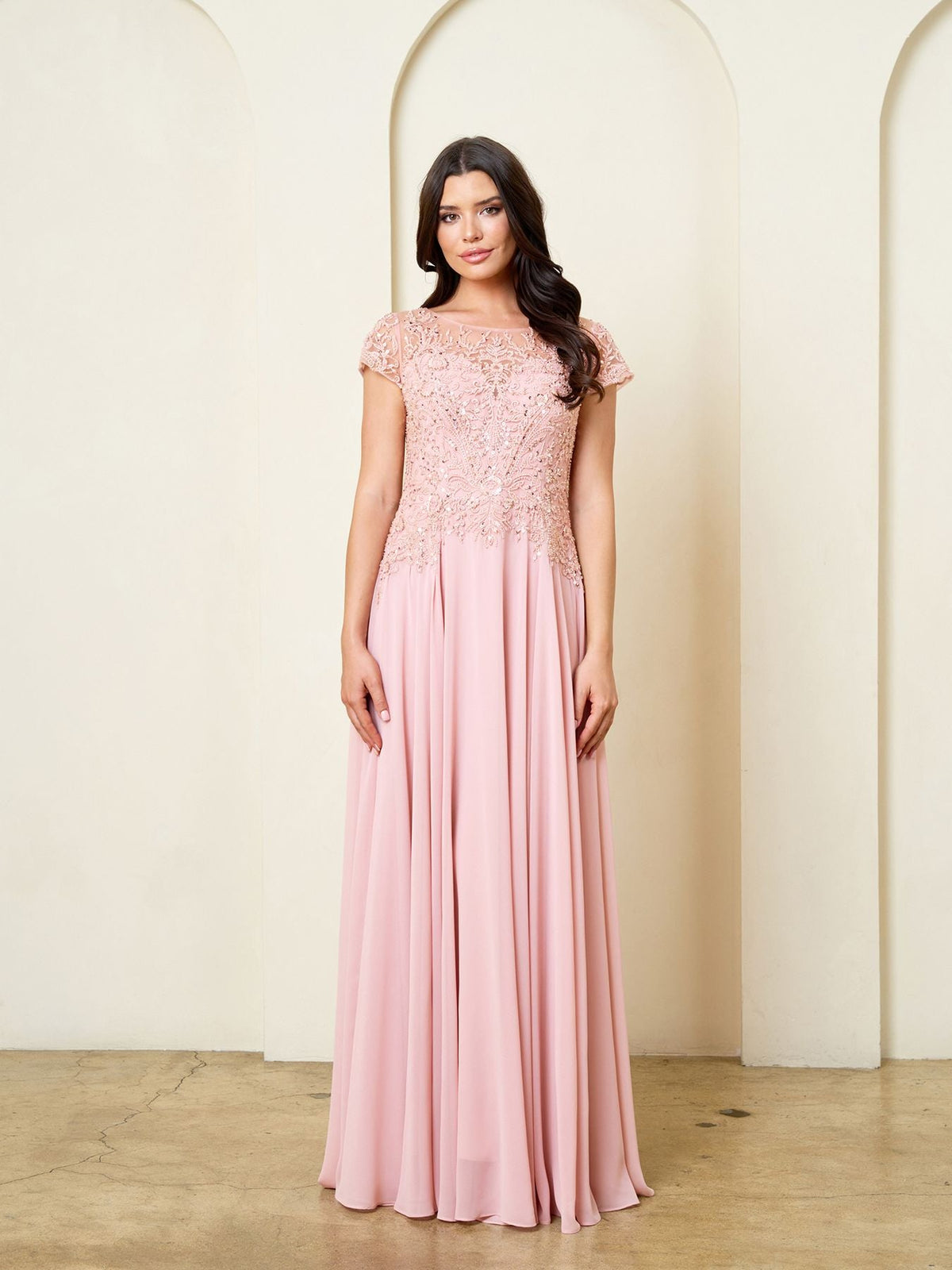 A Line Formal Long Beaded Mother of the Bride Dress Eva Fashion 5316