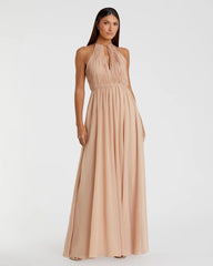 A Line Pleated Formal Long Prom Dress Mac Duggal 55822