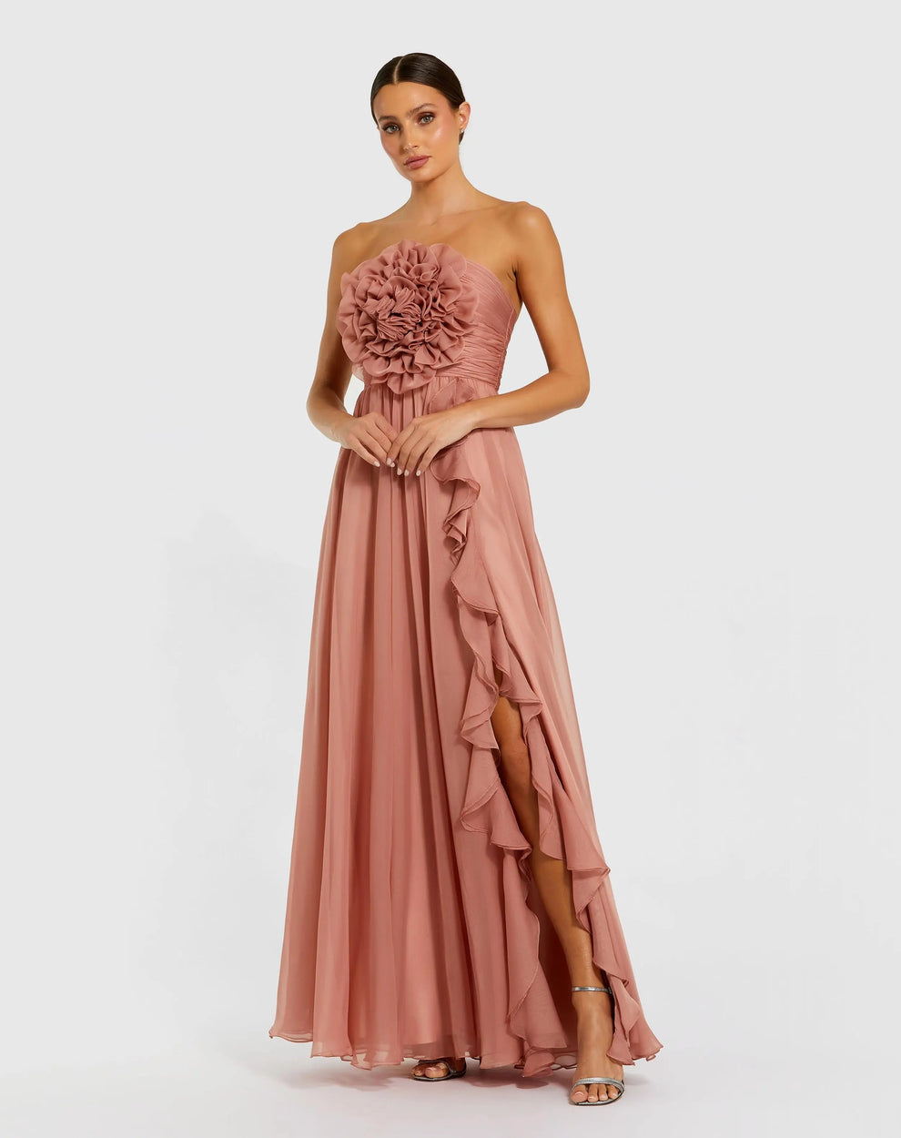 3D Floral A Line Formal Long Prom Dress Mac Duggal 56071