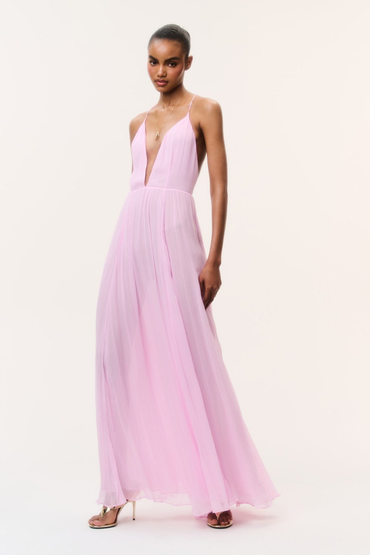 Dayna Chiffon Open Back Maxi Dress
