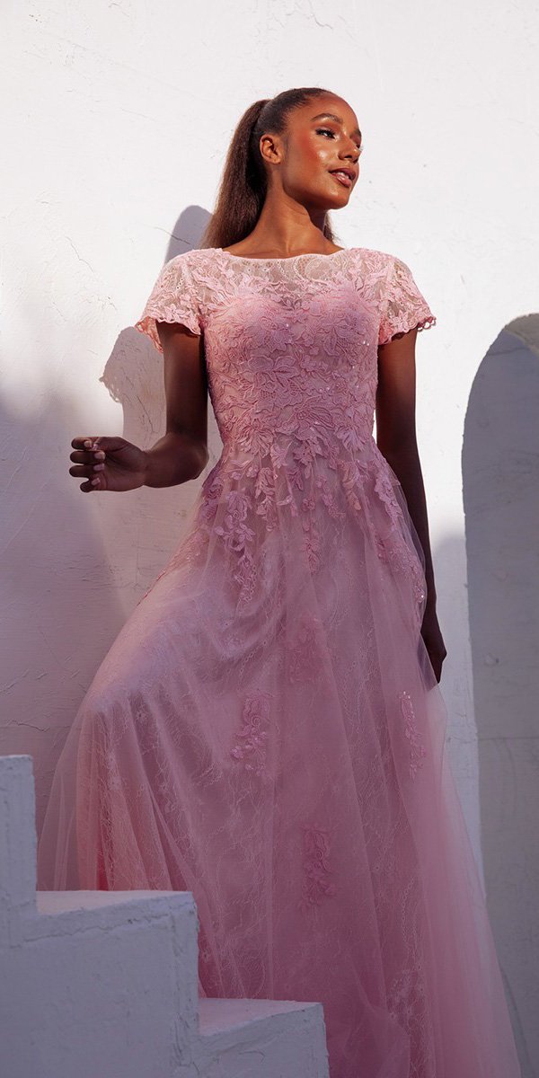 A Line Long Lace Applique Formal Dress Eureka Fashion EK104