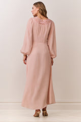 Lina Silk Lace-Trimmed Maxi Dress