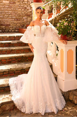 3D Floral Long Corset Mermaid Wedding Dress Amarra 88208