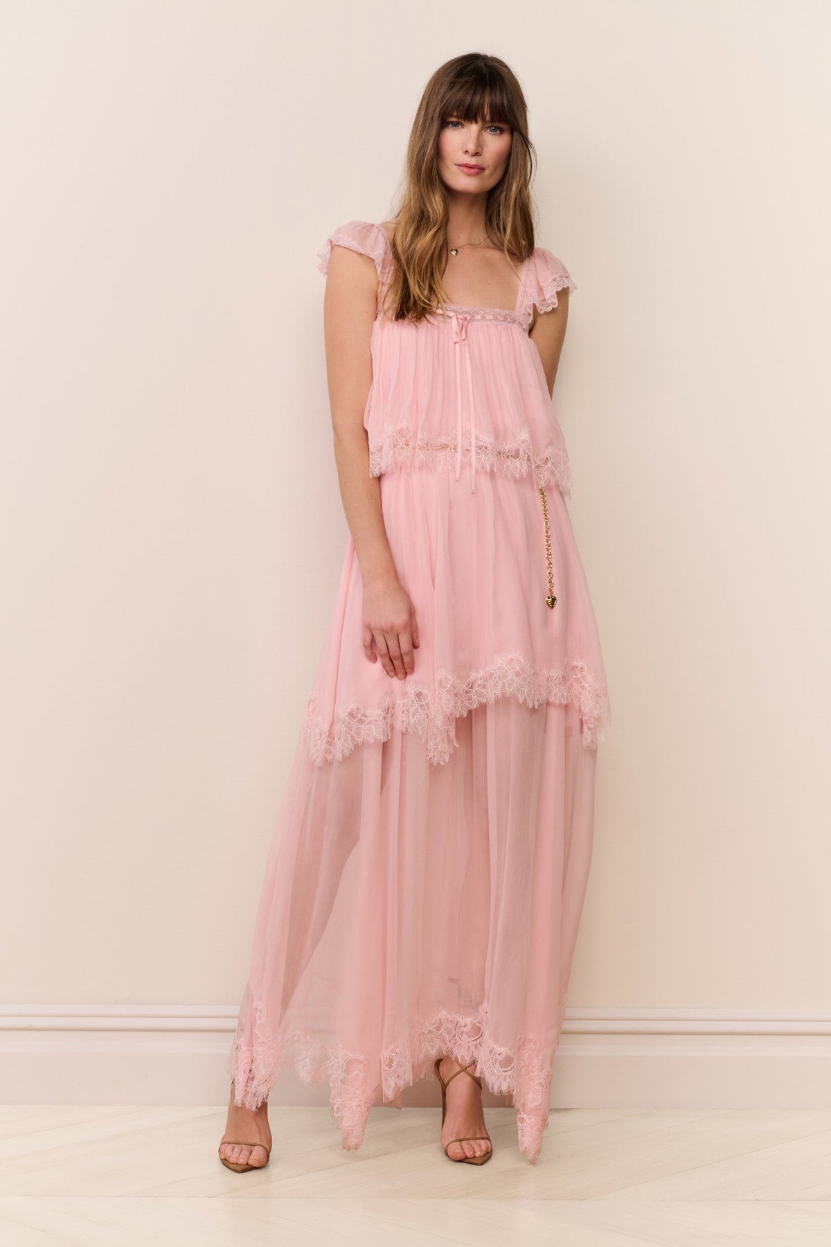 Maralee Silk Chiffon Maxi Dress - POTPOURRI PINK
